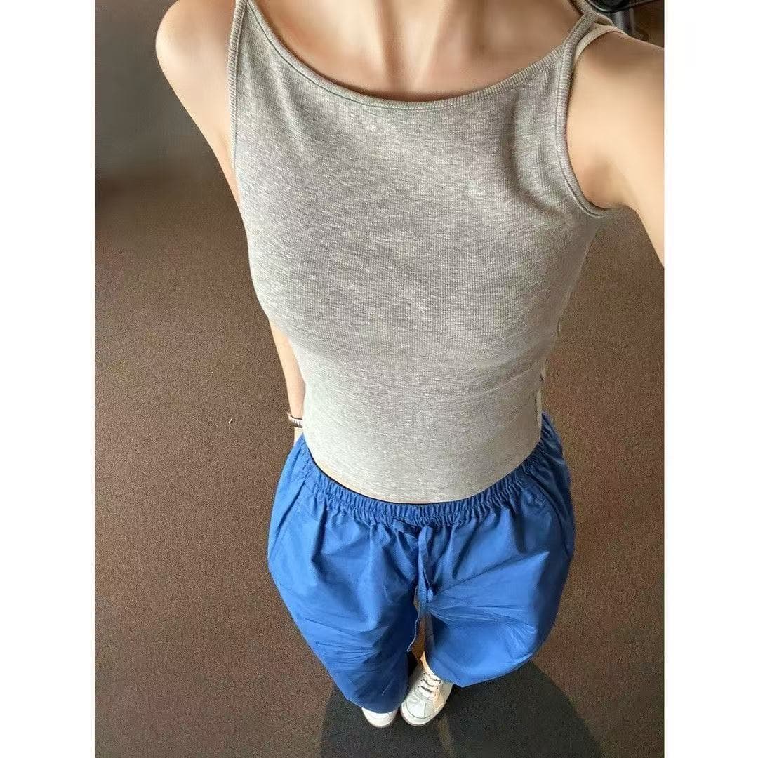 [Hot Sale] Ribbed Racerback Tank Top for Women Summer Layering Slim Fit Sports Sleeveless Top Camisole