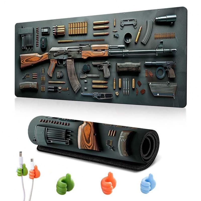 Cross-border new desktop mouse pad weapon parts display large game mouse pad, keyboard and mouse