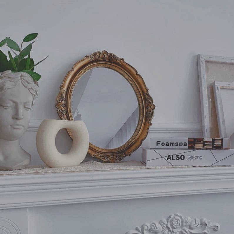 Vintage Bedside Sofa Bedroom Living Room Decorative Light Luxury Simple Frame Hanging Painting Mirror Frame High-End French Wholesale