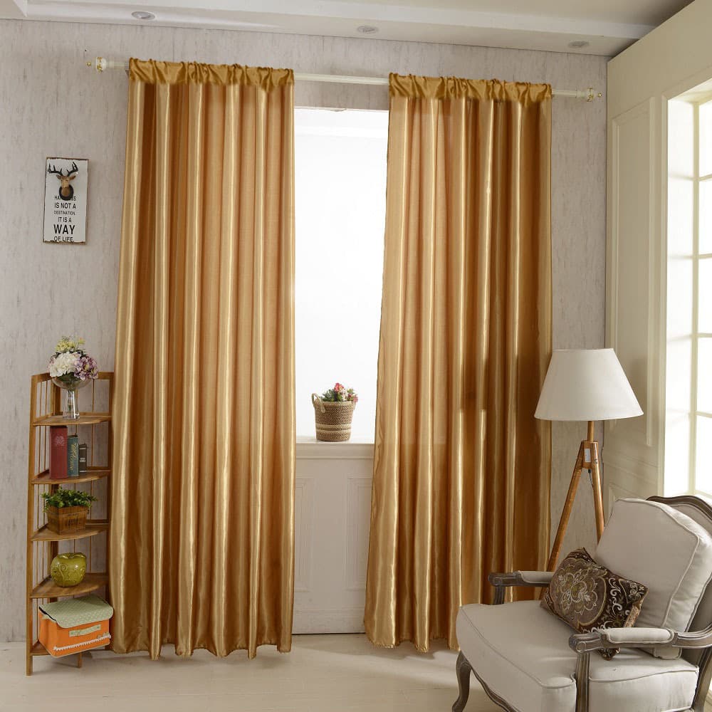 1pc Five-Satin Base Sheer Curtain for Living Room Bay Window Decoration, Multicolor Light Luxury Semi-Sheer Curtain for Bedroom Decoration Home Use