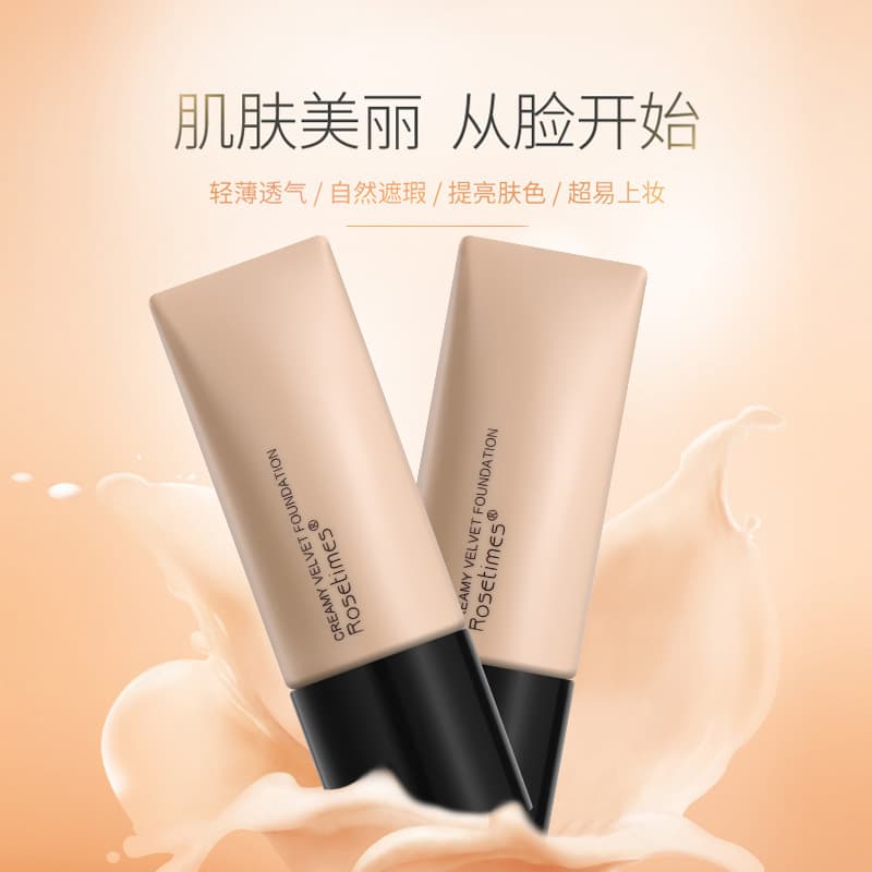 Rosetimes Creamy Velvet Foundation Is Non-Caking, Clear and Natural, Lightweight and Adheres Well, Rose Times Skincare