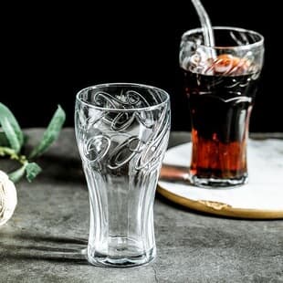 Classic Cola Glass Cup, Home Transparent Beer Wheat Glass, Juice Cup, Creative Happy Cola Cup