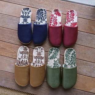 Flat Slide Slippers Indoor Casual Birkenstock Style Women's Closed-Toe Slippers Home Anti-Slip Satin Slip-On Half Slippers