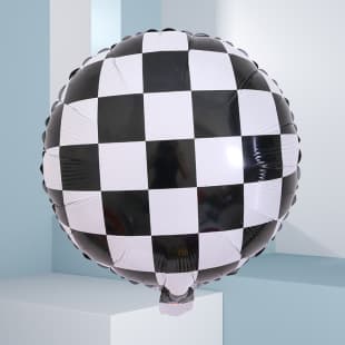 Cross-Border 18-inch Checkered Balloon Line Black Large Number Balloon Pickup Truck Racing Car Birthday Theme Balloon Scene