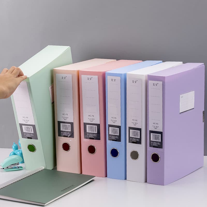 Fuguan Morandi Archive Box A4 File Document Box Large Capacity File Box Folder Study Office Storage