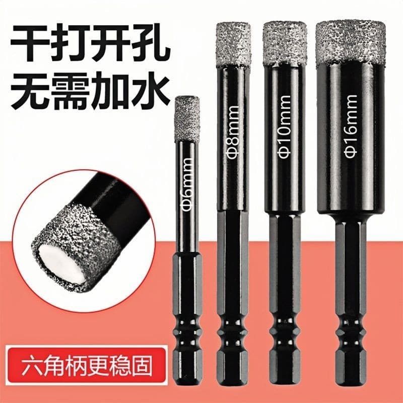 Wholesale Hex Shank Tile Drill Bits for Dry Drilling Tiles, Glass, Full Porcelain, Vitrified Tiles, Marble Hole Openers