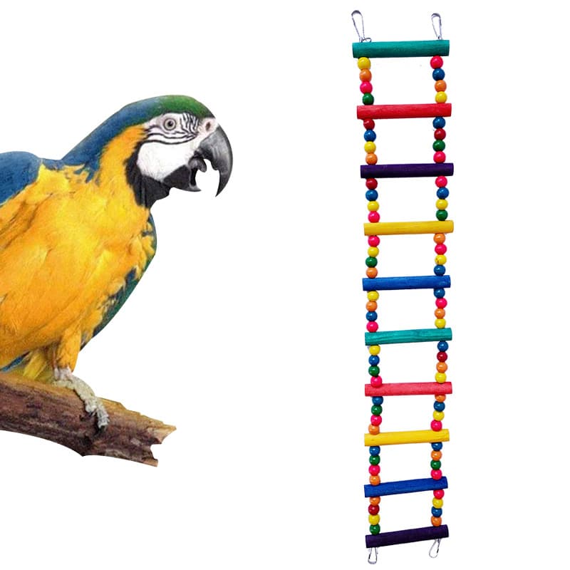 Colorful Hanging Parrot Climbing Ladder Stand Toy Rainbow Climbing Ladder Parrot Suspension Bridge Ladder Bird Pet Supplies