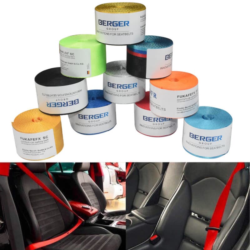 Car seat belt modification, 4.8cm wide, high-quality, colored, universal safety seat belt for vehicles.