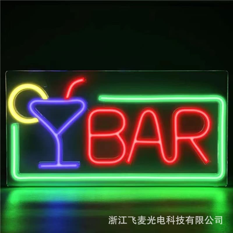 Cross-border manufacturer LED neon bar sign BAR letter light colorful ambiance festival party decoration light