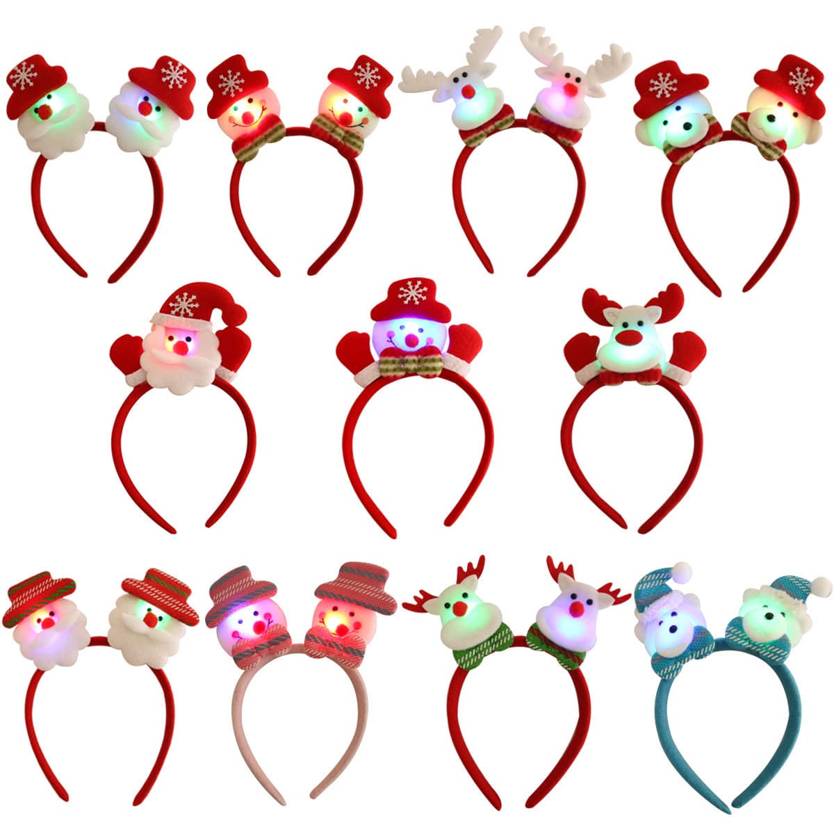 Christmas Hair Hoop Headband Small Santa Claus Light Single Headband Decorations Christmas Gifts