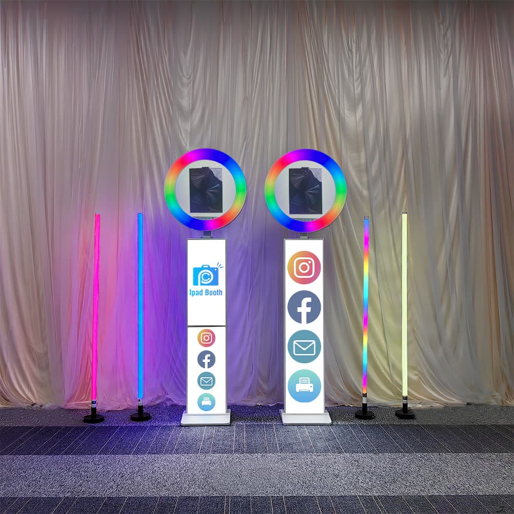 RGB Dimmable LED Ring Light Photo Booth Ipadbooth Portable Wedding Party Handheld Photo Booth