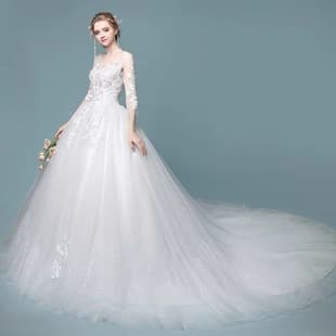 Train Light Wedding Dress 2026 New Bride Forest Style Main Wedding Dress French Simple Luxury Train Wholesale Manufacturer