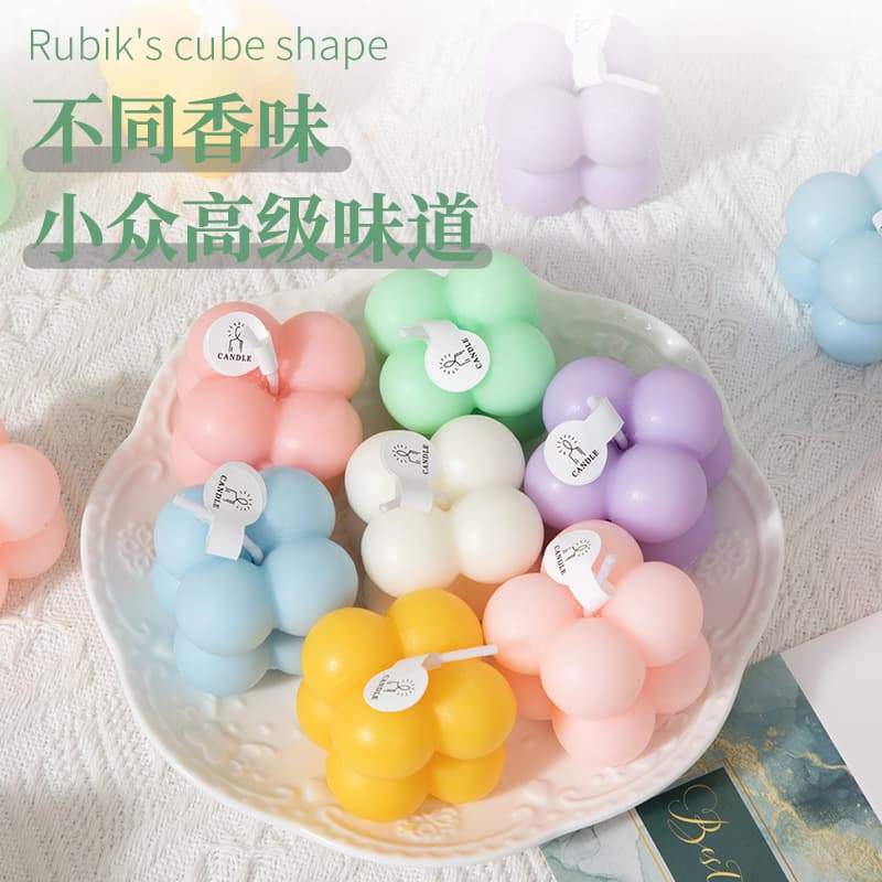 Cross-border Mini Cube Scented Candle Wholesale Birthday Gift Handmade Shaped Candle Cute Fragrance Small