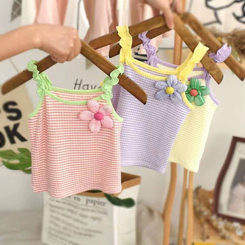 Girls Summer Camisole Top 2026 New Style Baby Girls Summer Clothes Toddler Kids Casual Fashion