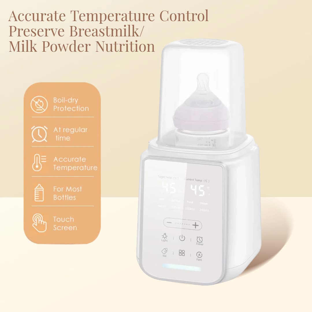Portable Multi-function Bottle Warmer Constant Temperature Milk Heating Touch Screen Smart Warmer Steam Bottle Sterilizer