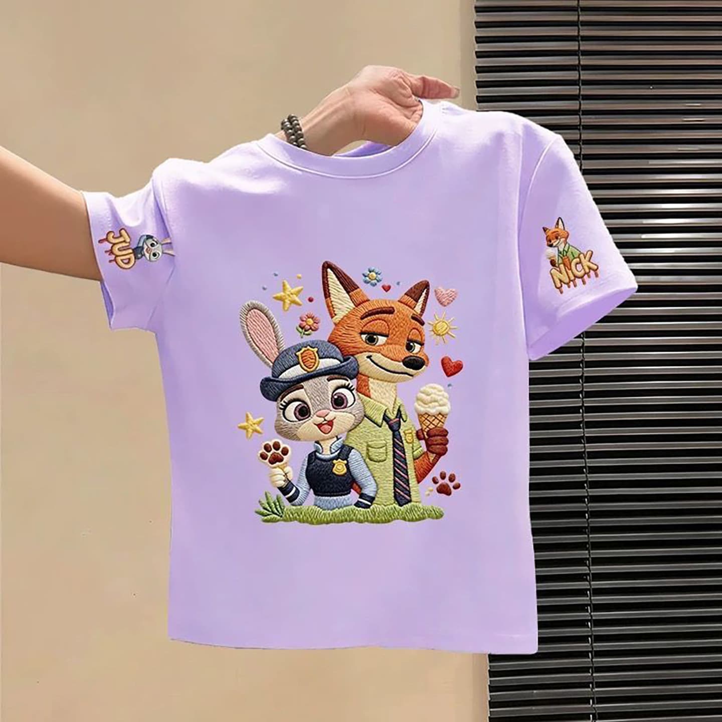 Pure Cotton Zootopia Boys and Girls Short Sleeve T-Shirt Summer 2026 New Stylish Fashionable Girls Summer Top