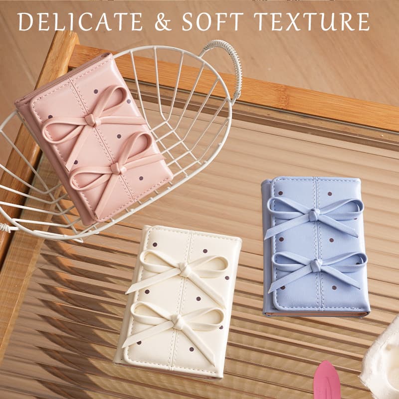 Korean-style Bow Knot Coin Purse Cute Short Wallet Large Capacity Women's Wallet Fashion Card Holder Source Wholesale
