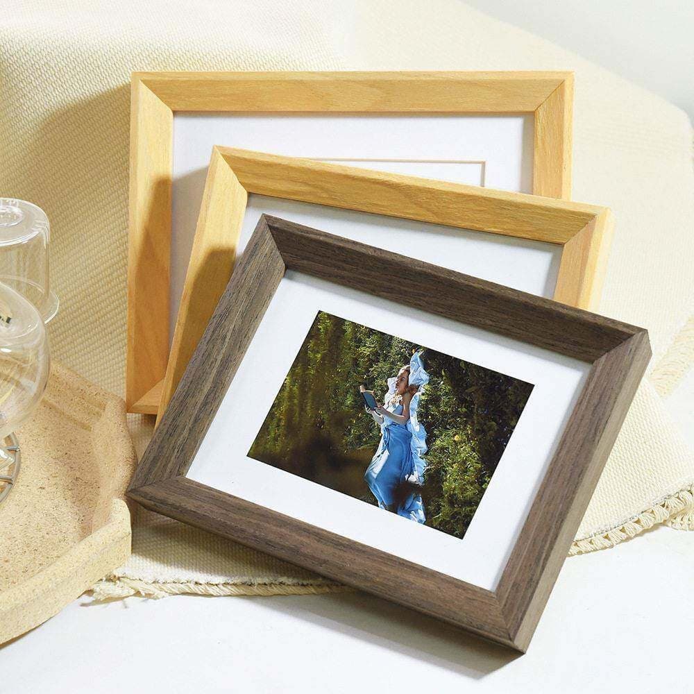 Calligraphy and painting mounting solid wood photo frame table wooden picture frame photo studio photo frame bevel edge three-dimensional calligraphy and painting frame Chinese classical style