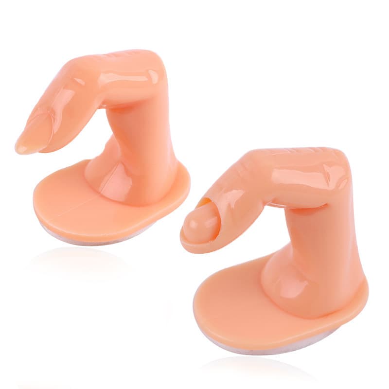 Cross-border Nail Art Practice Fake Fingers Silicone Nail Simulation Display Nail Tips Finger Model with Adhesive Rubber Hand Model