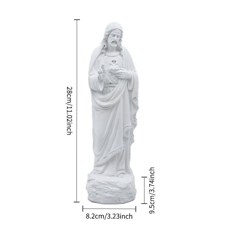 Cross-border Best-selling Sacred Heart Statue High-quality Imitation Porcelain Resin Fine Carving Ornament Church Gift Home Decoration