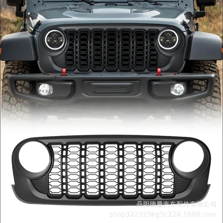 Cross-border Wrangler Grille Compatible with 07-17 JEEP Wrangler 24 Style Grille Front Face JK to JL 24 Style Grille