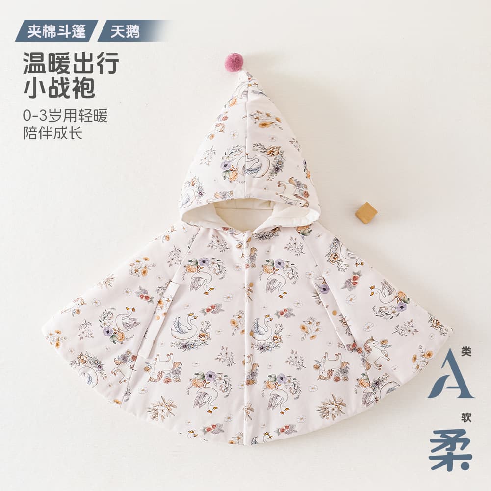 Winter Baby Cape Cloak Children's Cotton-padded Outing Windproof Coat for Autumn/Winter Boys and Girls Windproof Swaddle