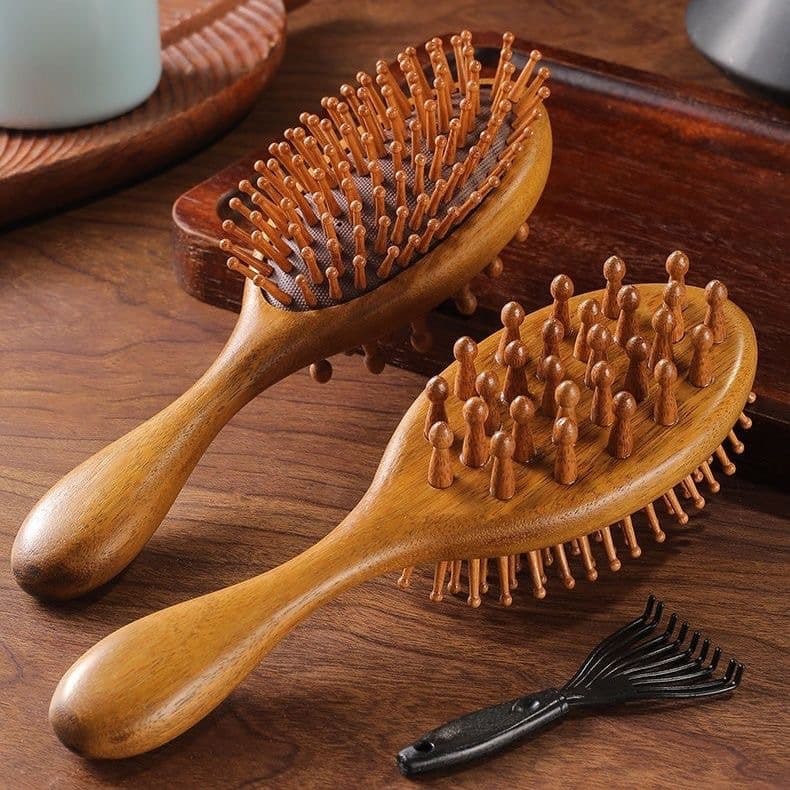 Dragon and Phoenix Sandalwood Airbag Comb, Golden Sandalwood Comb, Green Sandalwood Comb, Red Sandalwood Gift Box, Engraved Hair Comb, Beauty and Skincare
