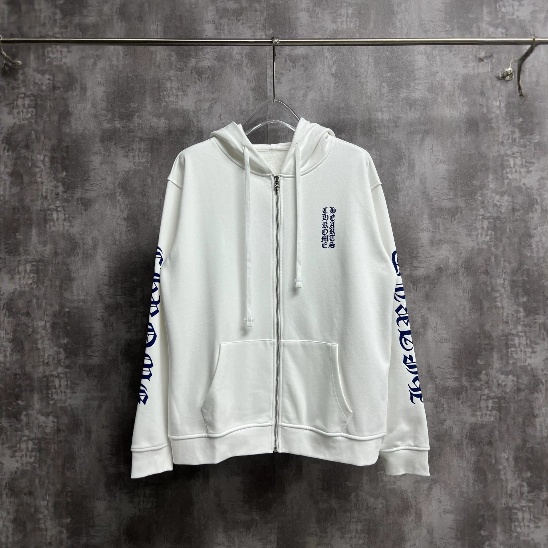 Cross-border Crow's Classic Horseshoe Sanskrit Cross Print Zipper Cardigan Hooded Sweatshirt Men's and Women's Same Style Hoodie