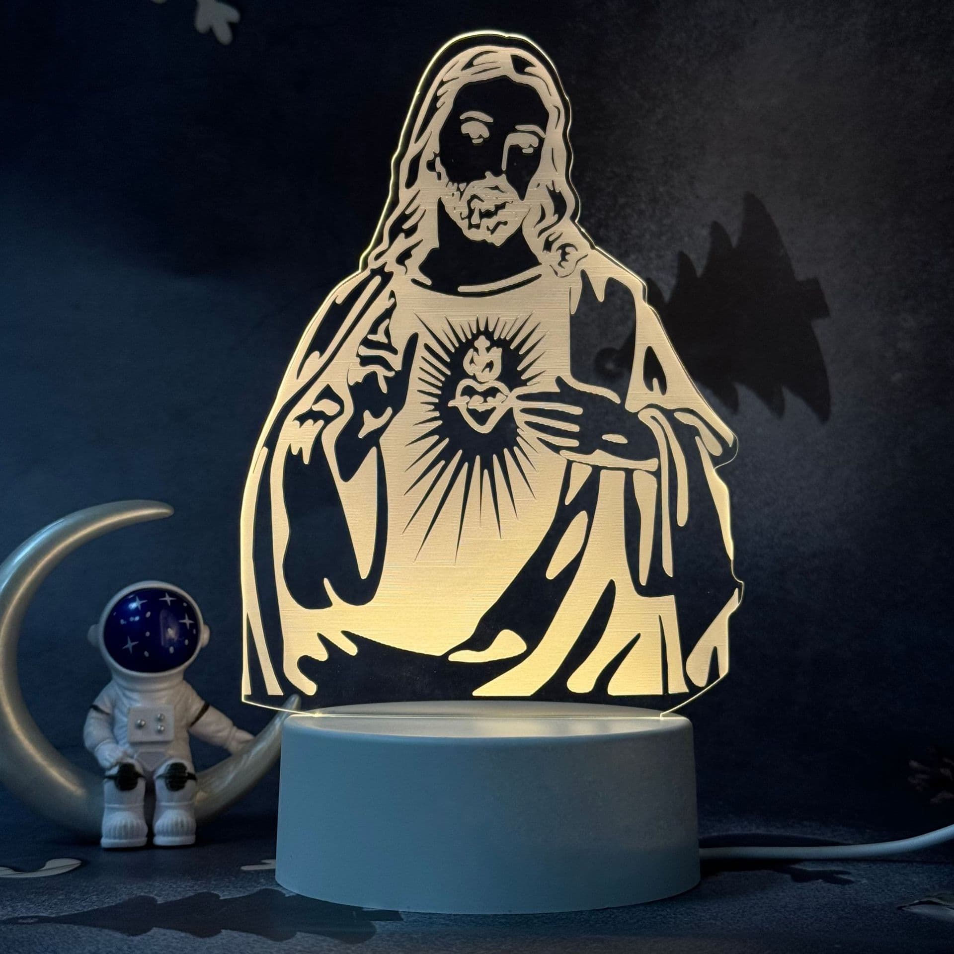 Cross-border Creative Holy Maiden 3D Table Lamp Plug-in Bedroom Bedside LED Night Light Baby Nursing Light Gift Wholesale