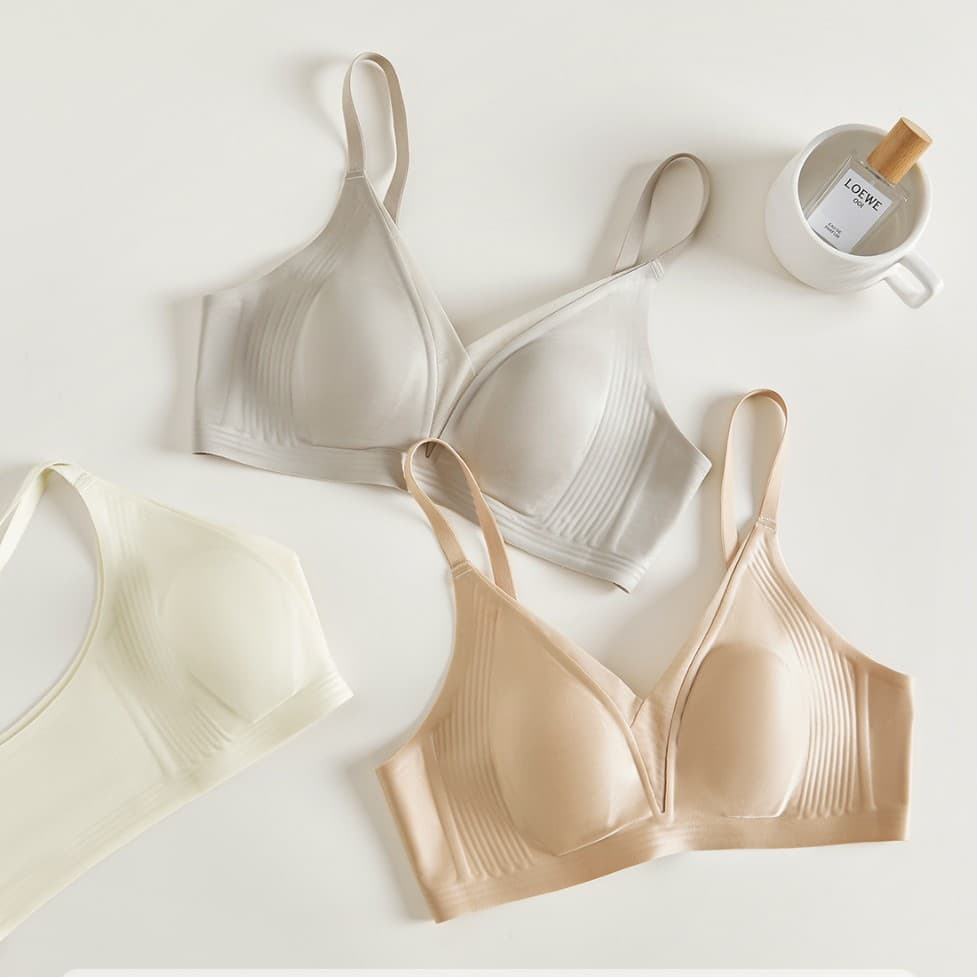Original Deep V Ultra-Thin Bunny Ear Cup Bra for Women, Minimizes Large Bust, Wire-Free, Reduces Side Fat, Soft Support