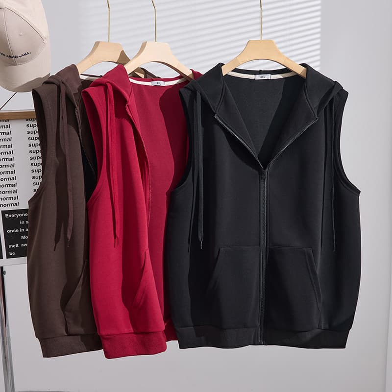 Autumn New Hooded Plus-Size Korean Style Slimming Versatile Loose Casual Vest Jacket S5660