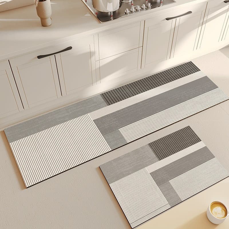 Wabi-sabi Diatom Mud Floor Mats, Kitchen Easy-Care Foot Mats, Simple Household Anti-Fouling Restaurant Long Oil-Absorbing Foot Mats
