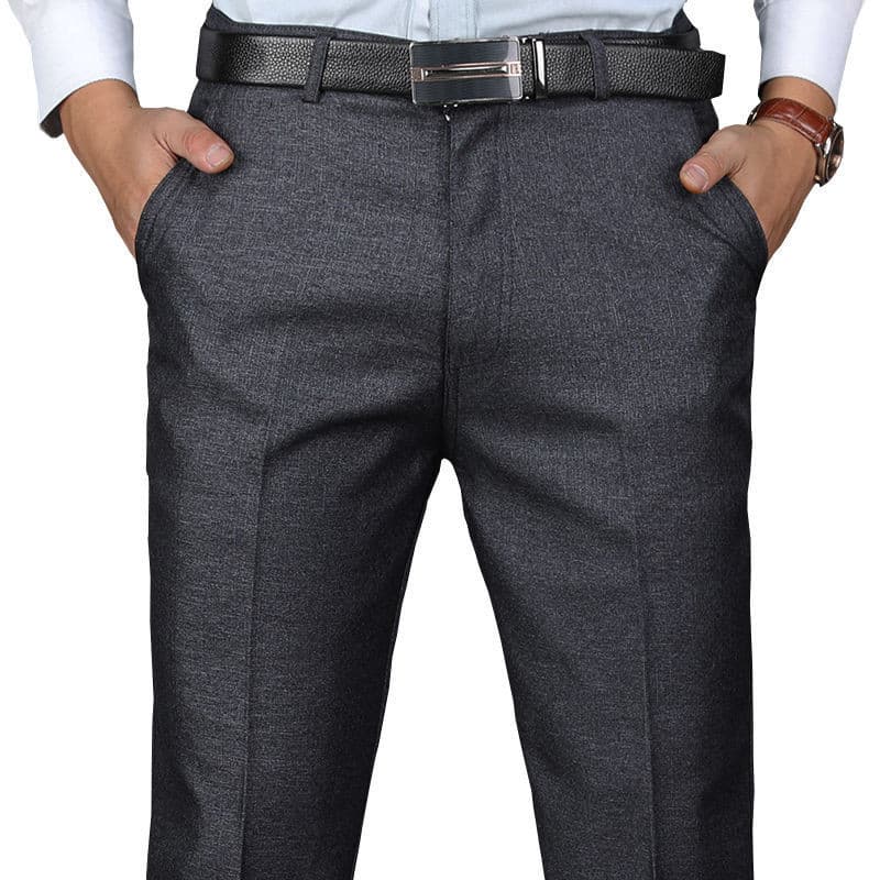 Summer Men's Dress Pants, Straight-Leg Casual Trousers for Middle-Aged and Elderly Men, Loose Business Suit Pants, Father's Pants
