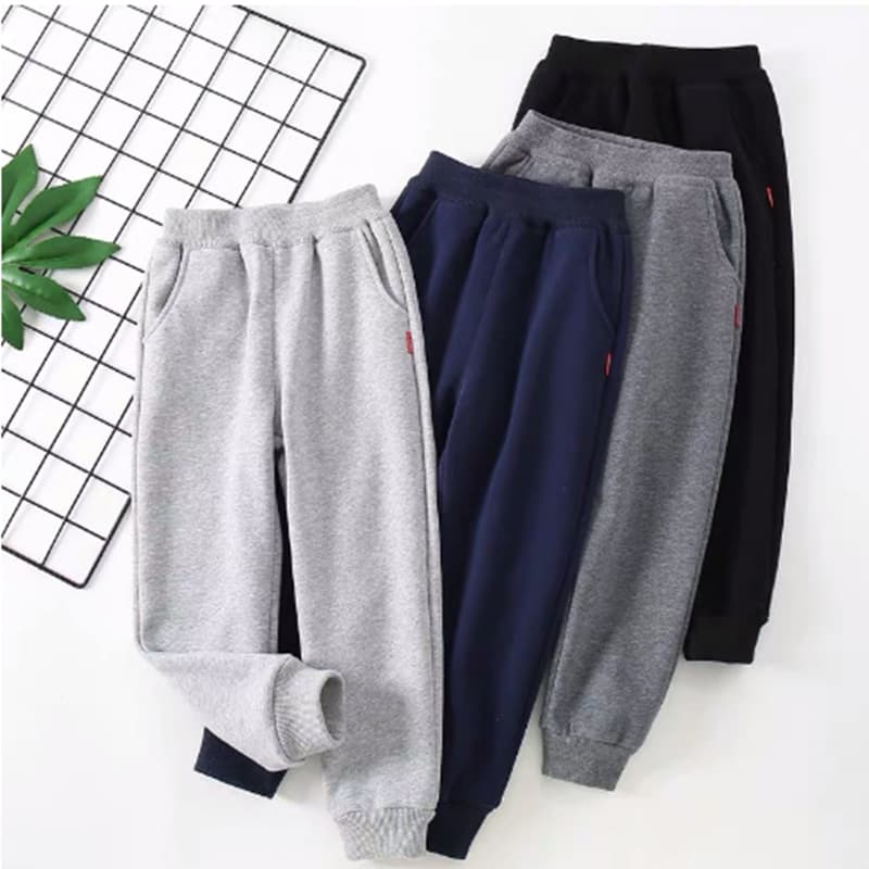 Children's Pants Autumn Winter Boys' Sweatpants Girls' Fall Sweatpants Casual Pants Versatile Fleece-Lined Long Pants for Toddlers and Kids