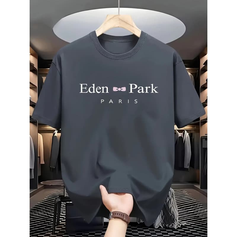Eden Park Paris Printed Cotton T-shirt For Men Summer Short