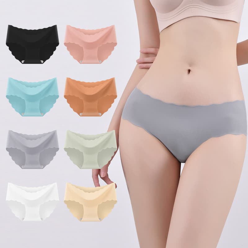 Ice Silk Seamless Yoga Panties Women's Mid Waist Breathable Sexy Underwear Quick Dry No Trace Ladies Briefs Wholesale