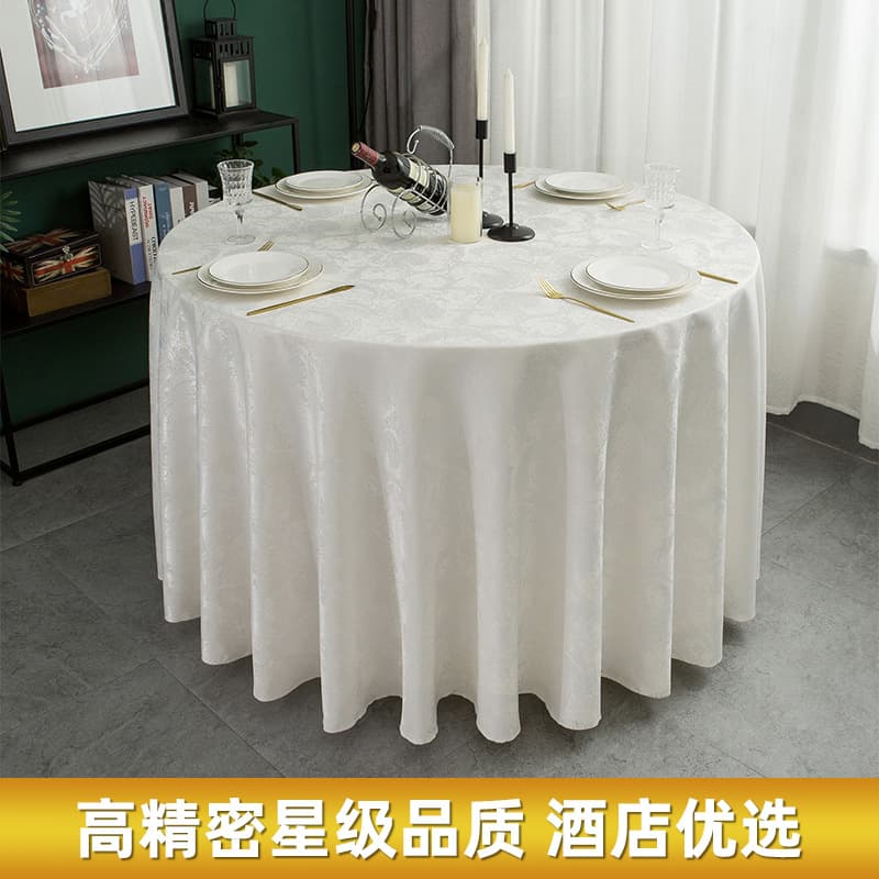 Thickened Hotel Tablecloth Fabric Restaurant Banquet Table Cover European Style Large Round Tablecloth Round Home Use