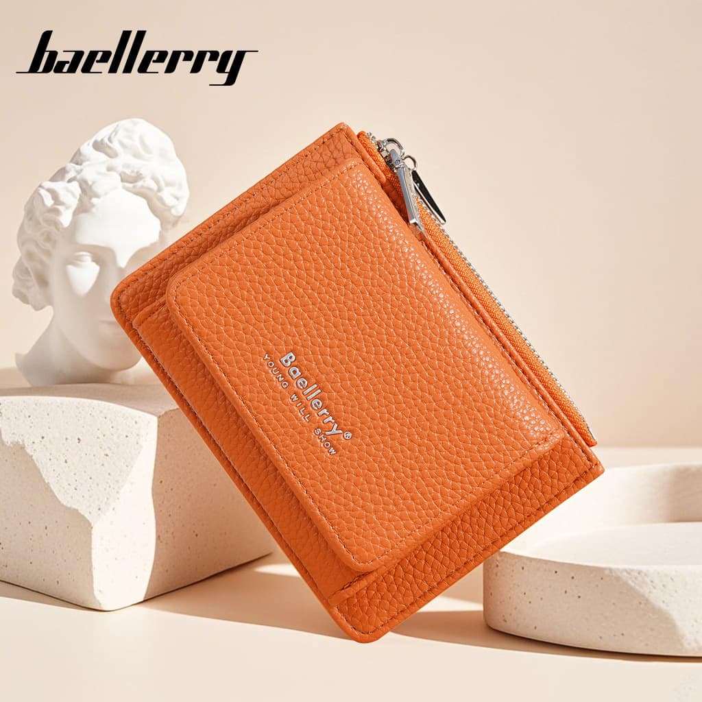 New Women's Short Wallet Cross-Border Lychee Pattern Zipper Coin Purse Small Triple-Fold Card Holder