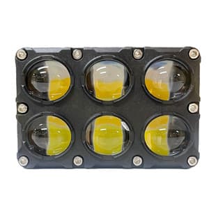 Cross-border Hot Selling Motorcycle Spotlight Dual Row 6 LED White Yellow Headlight Auxiliary Light High Power Motorcycle Light