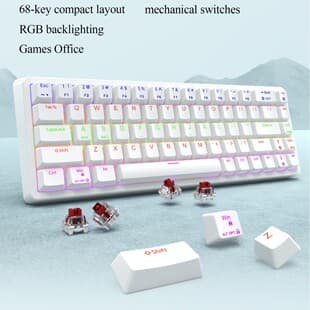 68-Key RGB Gaming Wired Mechanical Keyboard Mini Keyboard for Computer