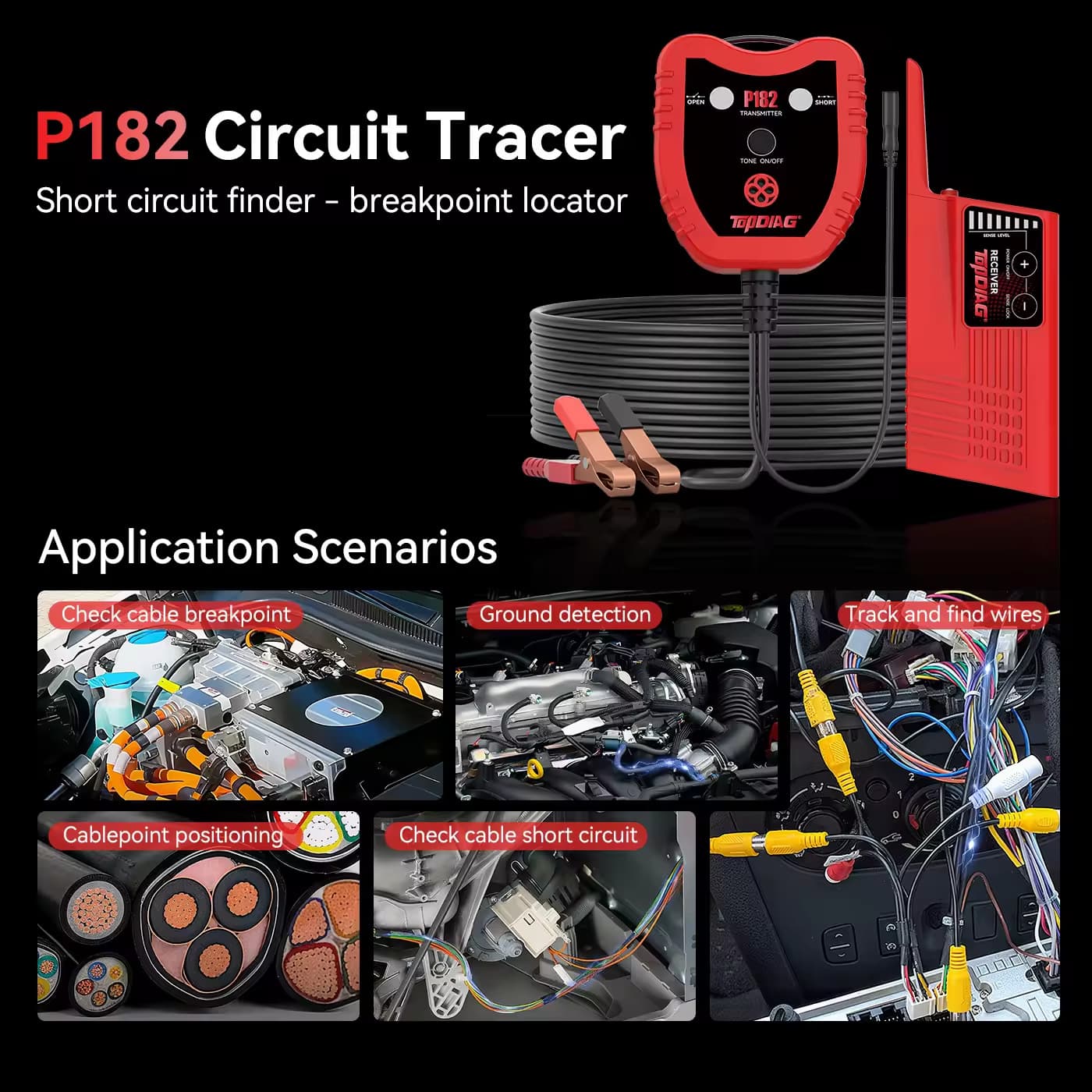 2026 Topdiag P182 Automotive/Truck Wiring Fault Fast and Accurate Circuit Tracker