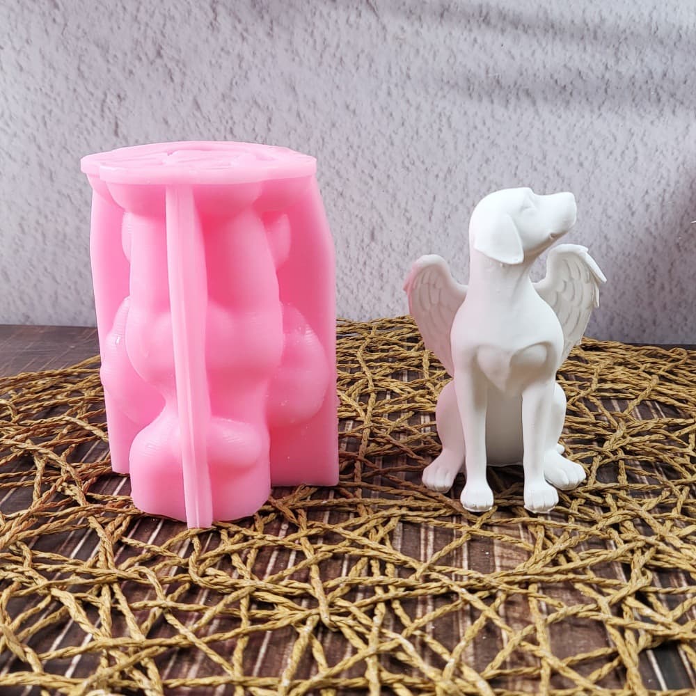 Angel Dog Plaster Ornament Candle Mold Silicone Mold DIY Plaster Silicone Mold W0556
