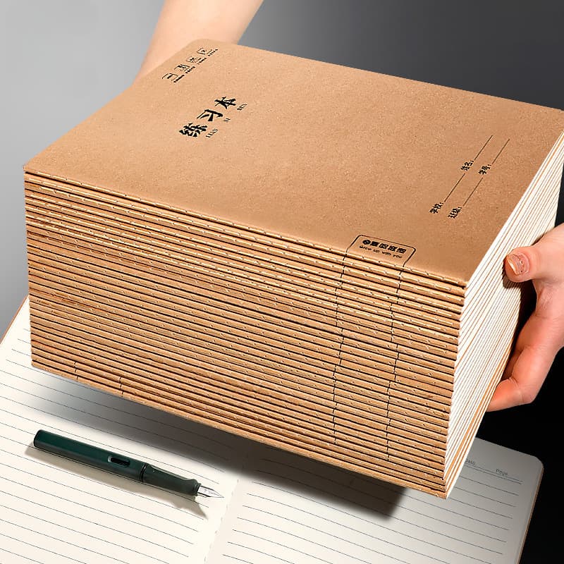 16K Thick Homework Books for Elementary and Middle School Students - Specialized English, Composition, Chinese, and Math Practice Notebooks