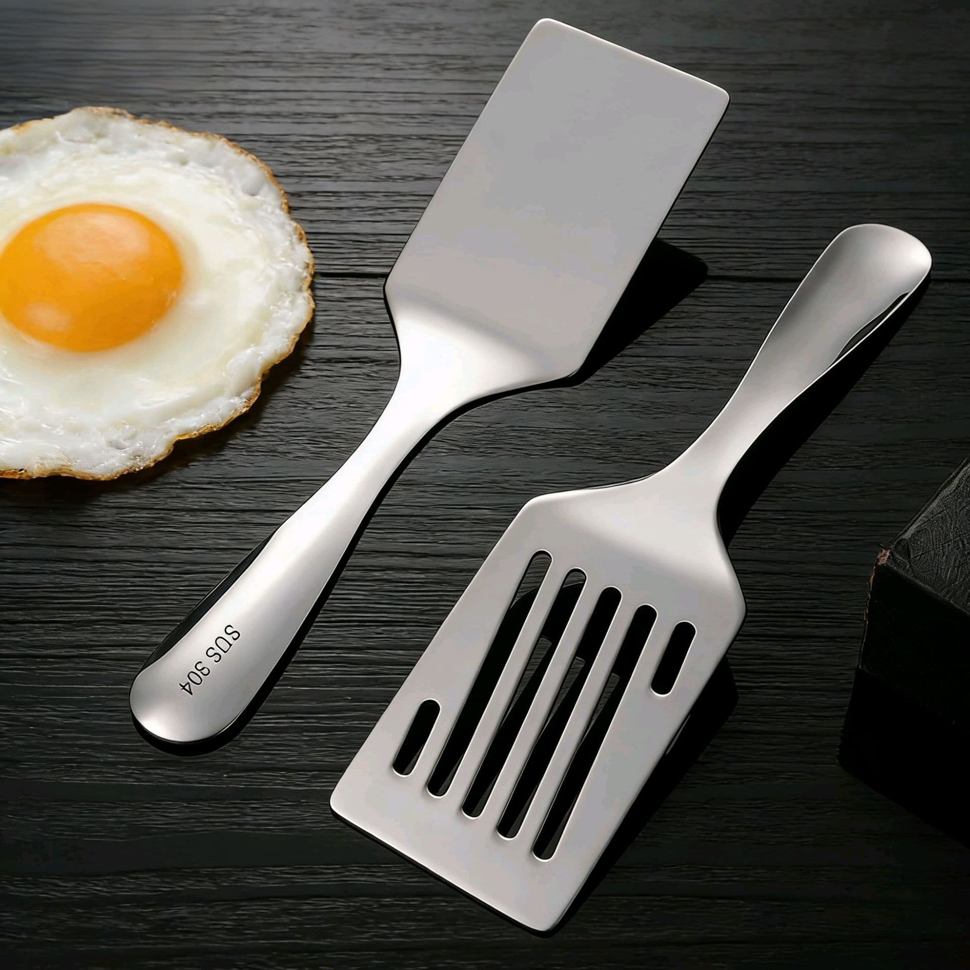304 Stainless Steel Cooking Spatula, Small Frying Spatula, Short Handle Flat Spatula, Teppanyaki Steak Spatula, Pancake Spatula, Kitchen-Specific Spatula