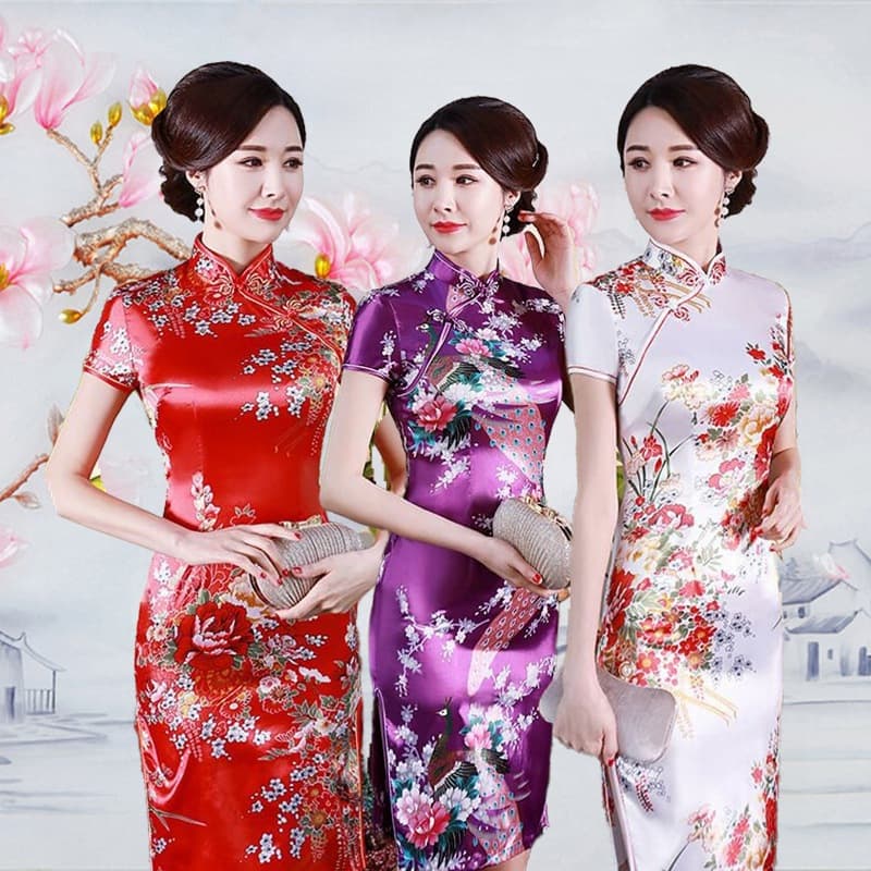 2023 Fashionable Plus Size Short Sleeve Cheongsam Dress Summer Trend Catwalk Performance Daily Dress Elegant and Exquisite