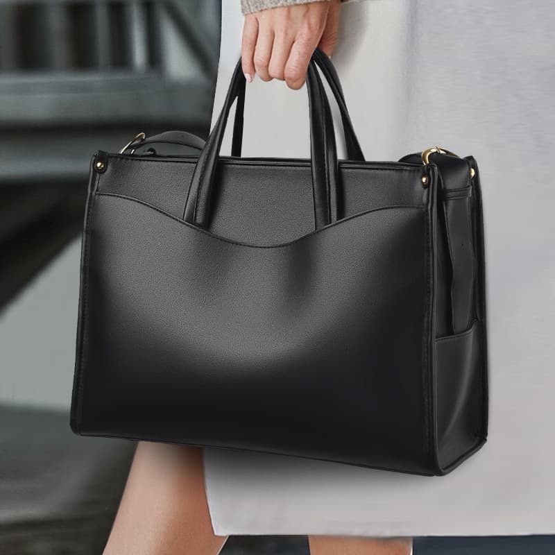 Cow Tote Bag Commuting Large Bag 2025 New Women's Business Office Briefcase Large Capacity Shoulder Handbag