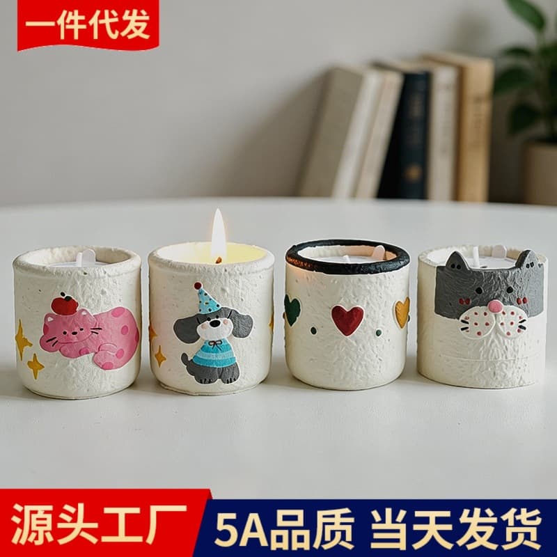 Cross-border Aroma Plaster Cup Ornament Creative Soy Wax Gift Animal-Shaped Handmade Scented Candle