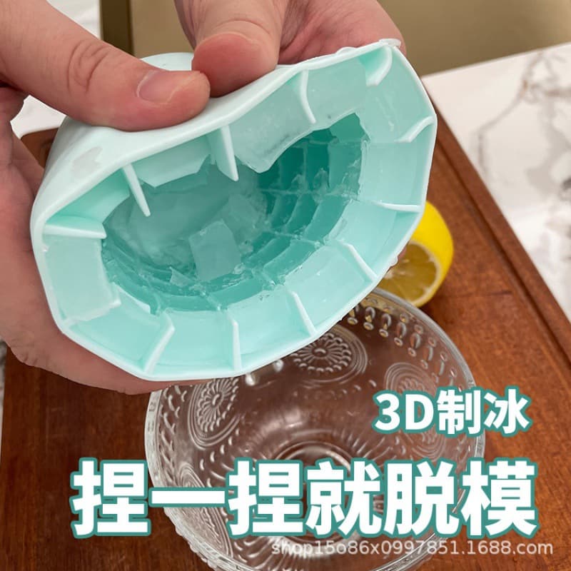 Food-Grade Silicone Round Bucket Ice Cube Tray Ice Maker Cup Creative Ice Making Tool Mini Ice Bucket Crushed Ice Mold