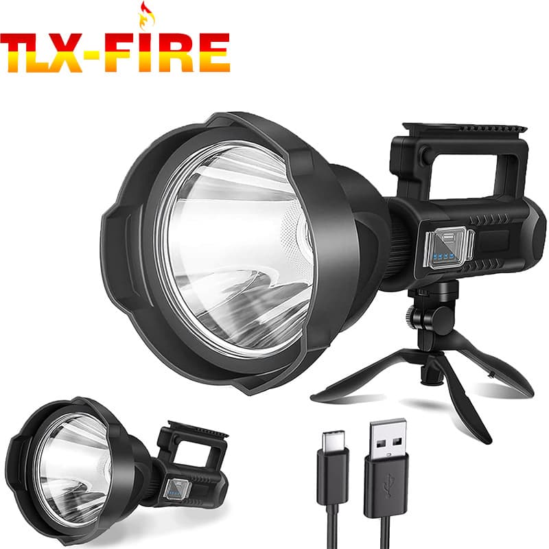 P50 portable lamp strong light searchlight USB rechargeable outdoor long-range flashlight multifunctional night fishing camping lamp