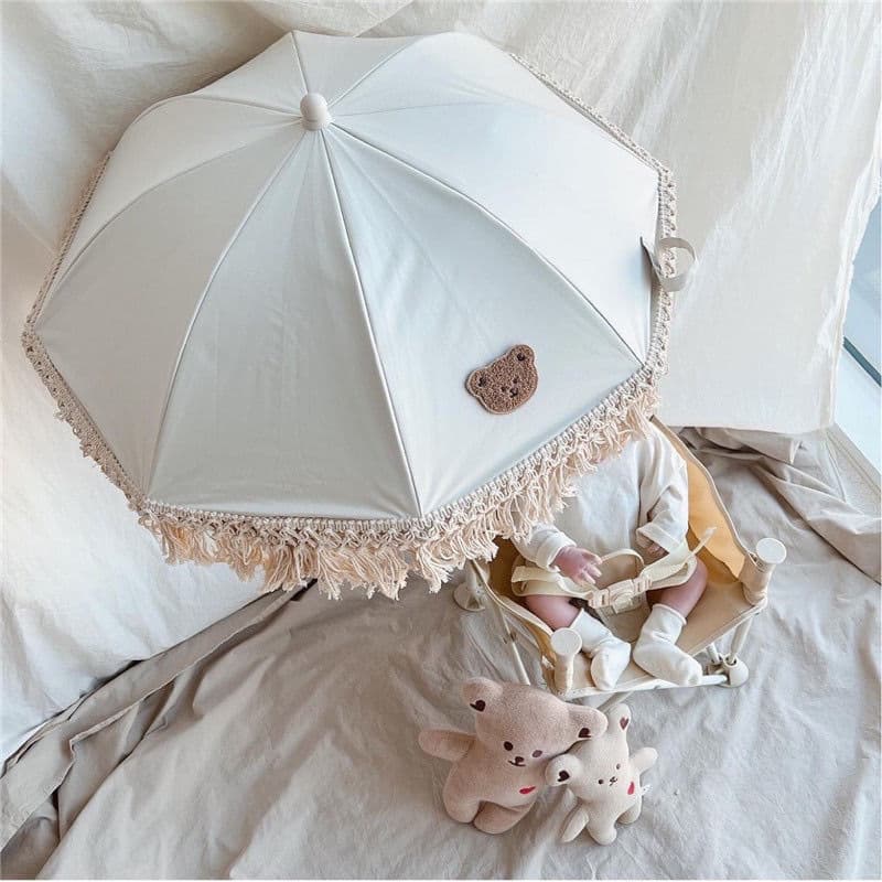 Korean Ins Bohemian Baby Stroller Sun Umbrella Outdoor Infant Beach UV Protection Photo Prop
